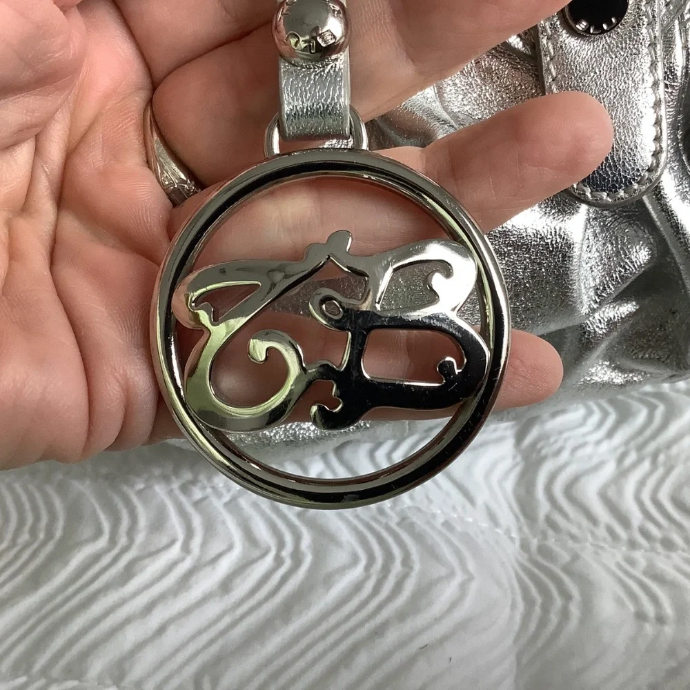 TOSCA BLU Silver Pleated Leather Shoulder Bag - Picture 5 of 16